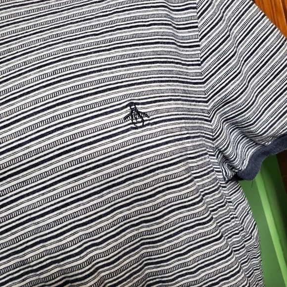 Original Penguin Men Striped T Shirt Size XL Blue White - Picture 3 of 9